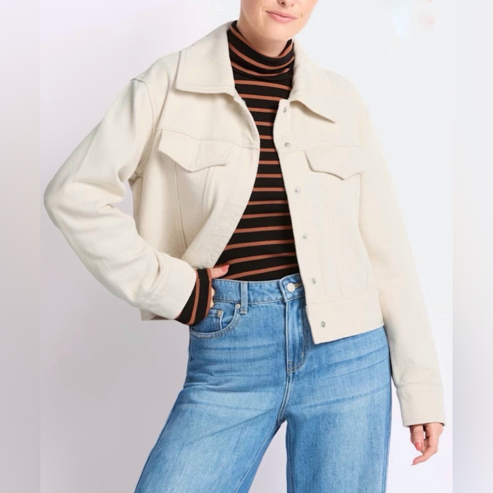 Stitch Fix Vero Moda Cream Denim Jacket size Medium‎